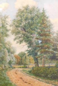 THOMAS William Barton,Tree lined path with gate in the distance,1898,Golding Young & Co. 2022-12-21