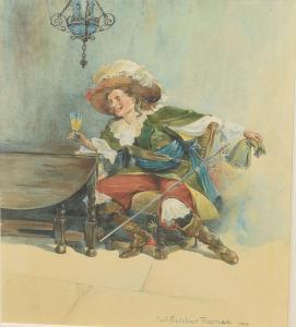 THOMAS William Fletcher 1863-1938,Cavalier drinking,1909,Keys GB 2020-09-18