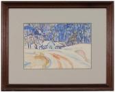 THOMASON Eugene 1895-1972,Winter Landscape With House,Brunk Auctions US 2012-11-10