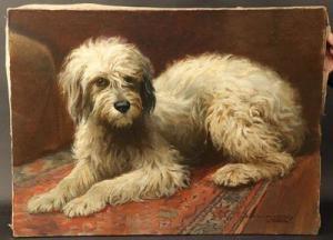 THOMASSE Adolphe 1850-1930,Portrait de chien sur le tapis d'Orient,Auxerre Enchères FR 2022-04-10