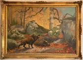 THOMASSE Adolphe 1850-1930,Sangliers dans un paysage d'automne,Libert FR 2022-05-11