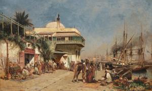 THOMPSON Alfred Wordsworth 1840-1896,The Port of Algiers,Sotheby's GB 2023-05-25