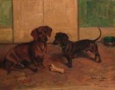 THOMPSON BEATRICE 1921-1936,Sherry and Bitters, a pair of dachshunds,Christie's GB 1999-11-26
