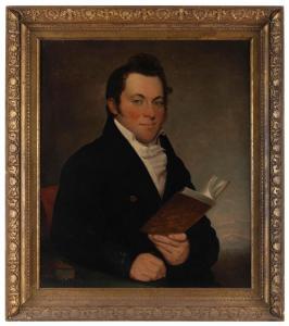 THOMPSON Cephas 1775-1856,portrait of a handsome gentleman,1815,Eldred's US 2023-04-07