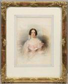 Thompson E. W 1770-1847,Viktorianisches Bildnis einer jungen Dame in rosaf,Schloss DE 2010-09-25