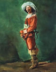 THOMPSON G,Portrait of standing Cavalier,1891,Canterbury Auction GB 2021-10-02