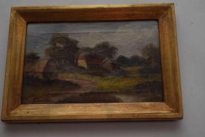 THOMPSON Gabriel 1861-1935,Landscape with farm building overlooking a brook,Keys GB 2021-11-12