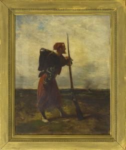thompson george albert 1868-1938,A soldier holding a longarm,Eldred's US 2016-08-03