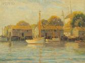 thompson george albert 1868-1938,Connecticut Fishing Village,1917,Skinner US 2009-05-15