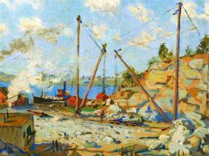 thompson george albert,depicts quarry at Mason's Island in Mystic,Winter Associates 2019-06-10