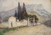 THOMPSON Henry Raymond 1800-1900,Village devant la montagne,Rossini FR 2008-01-28