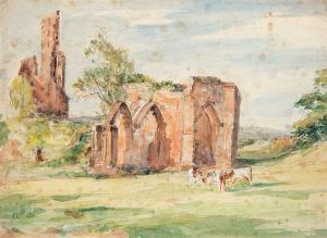 THOMPSON Isa 1850-1926,Cattle in an Abbey Ruin,David Duggleby Limited GB 2023-06-16