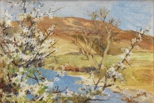 THOMPSON Isa 1850-1926,Spring blossom; Harvesting,Bonhams GB 2023-07-05
