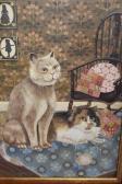 THOMPSON Janice,study of two cats in an interior,Lawrences of Bletchingley GB 2021-06-08