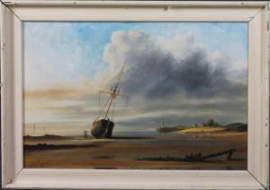 THOMPSON Jim 1951,study of a beached sailing barge,Denhams GB 2013-08-07