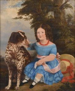 THOMPSON Juliet Hutchings 1873-1956,Portrait of a young girl with her dog,Bonhams GB 2008-02-12