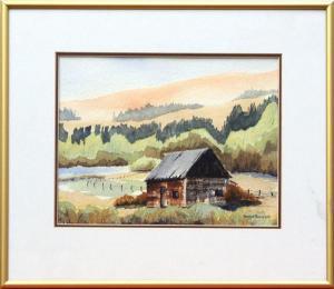 thompson meehan Hazel R 1893-1987,Rustic Cabin in the Foothills,Clars Auction Gallery US 2011-06-11