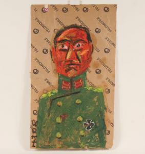 THOMPSON Richard H 1900,outsider art portrait of German militarist,Ripley Auctions US 2019-05-04