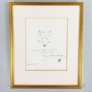 THOMPSON SETON Earnest 1860-1946,Sketch of a Wolf,1900,Skinner US 2019-05-23