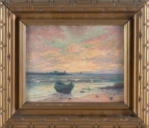 THOMPSON Walter Whitcomb 1882-1948,Sunset - Cape Porpoise, Maine,Eldred's US 2024-04-05