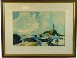 THOMPSON william 1931-2014,coastline with lighthouse,20th century,Winter Associates US 2018-06-25