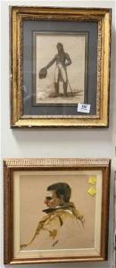 THOMPSON william 1931-2014,half-length self portrait facing left,Nadeau US 2022-03-26