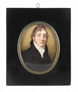 THOMPSON William John,Porträt eines jungen Gentleman in schwarzem Jacket,Palais Dorotheum 2019-11-19
