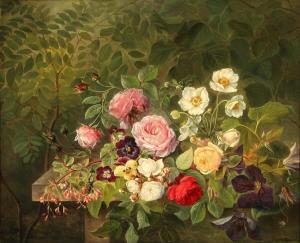 THOMSEN Emma 1820-1897,Still life with wild Danish flowers in the garden,Bruun Rasmussen 2022-12-19