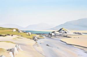 THOMSON Alastair W 1952,Sheep on the Shore, Luskentyre, Isle of Harris,Dreweatts GB 2021-03-18