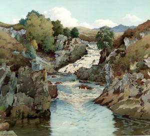 THOMSON Alexander P 1887-1962,Falls on the river Bran,Great Western GB 2023-08-23