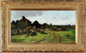 THOMSON John Leslie,A country scene with a farmer loading a cart,Anderson & Garland GB 2016-03-22