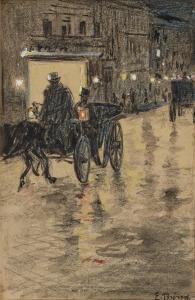 THONY Eduard 1866-1950,Carriage ride at night,Neumeister DE 2022-03-31