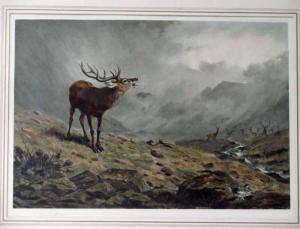 THORBURN Archibald 1860-1935,Stag and Hinds on a Moor,1899,Silverwoods GB 2017-08-17