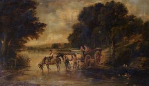 THORN JOHN ALBERT 1900-1900,River Landscape with a Young Boy leading a ,19th Century,John Nicholson 2018-02-28