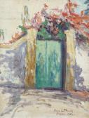 THORNE Anna Louise 1866-1965,Doorway with flowers,1926,John Moran Auctioneers US 2018-10-23