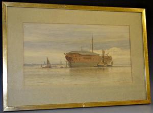 THORNELEY Charles 1858-1902,Beached Sailing Barge,1876,Bamfords Auctioneers and Valuers 2017-03-15