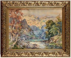 THORNLEY William Georges 1857-1935,Paysage de montagne au lac,Osenat FR 2024-04-07