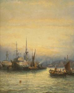 THORNLEY William 1857-1898,Shipping in harbour,Gorringes GB 2022-12-12