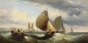 THORNLEY William 1857-1898,SHIPS IN CHOPPY SEAS, WITH WHITE CLIFFS BEYOND,Dreweatts GB 2022-12-02
