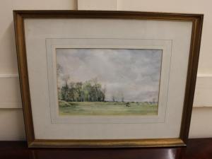 THORNTON C.J 1900-1900,landscape view across a field with grazing cattle,Henry Adams GB 2021-12-09