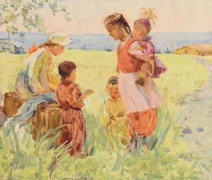 THOROKOHPUKOLOA Mikhaeil 1920,Children Near a Village,1964,Morgan O'Driscoll IE 2021-04-26