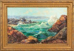 THORP Carl M 1912-1989,Waves on Rocky Coast,Clars Auction Gallery US 2022-12-17