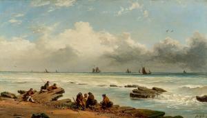 THORPE John,Prawners Waiting the Ebb of the Tide,1862,Hartleys Auctioneers and Valuers 2021-12-01