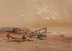 THORPE John 1834-1873,Resting on a broken mast and looking out to sea,1873,Mallams GB 2021-09-16