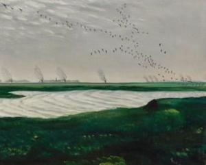 THORPE MACKENZIE 1908-1976,Brent Geese in Flight,1951,Golding Young & Mawer GB 2017-11-22