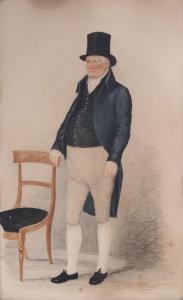 THORPSON W A,Portrait of a gentleman standing by a chair,1838,Dreweatts GB 2015-04-14