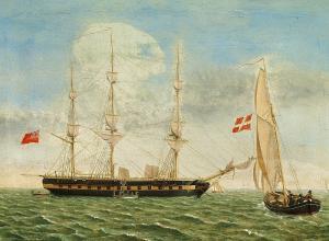 THORSØE Hans Peter 1791-1842,Seascape with an English warship,Bruun Rasmussen DK 2007-09-06