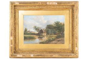 THORS Joseph 1843-1898,a rural landscape, stream before a cottage,Dawson's Auctioneers GB 2023-03-30