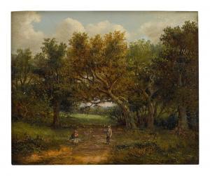 THORS Joseph 1843-1898,A wooded landscape with two figures in the foreground,Sotheby's GB 2018-10-29