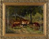THOS B. Craig,landscape with cows,Pook & Pook US 2012-06-29